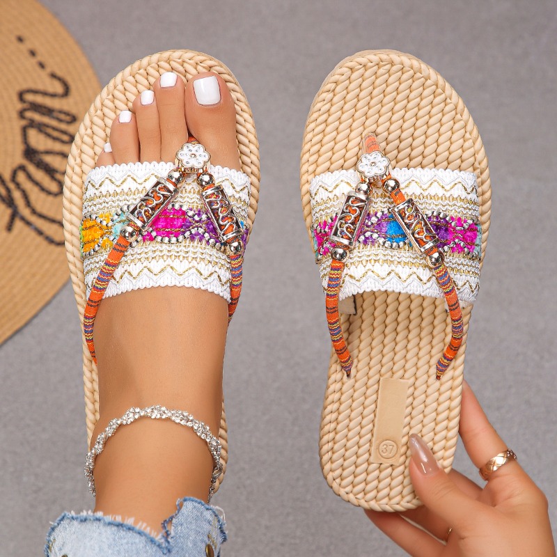 Ethnic Modern Fashion - Women Slippers Outdoor Handwoven Shoes Women