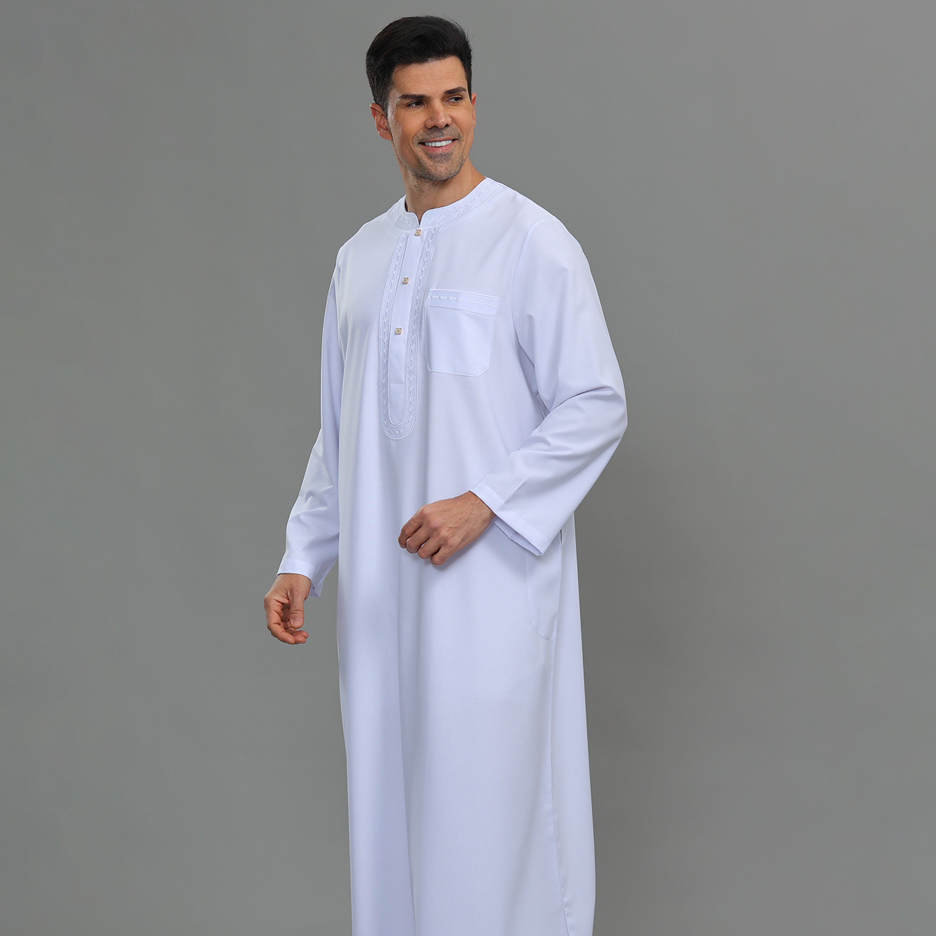 Kurta Men Cotton - Mens Kaftan Thobe Button Down Casual