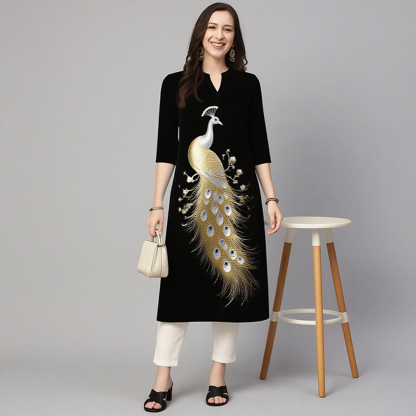 Peacock Women's Kurt Casual Fa - Ethnic Fashion Kurtis recension och pris