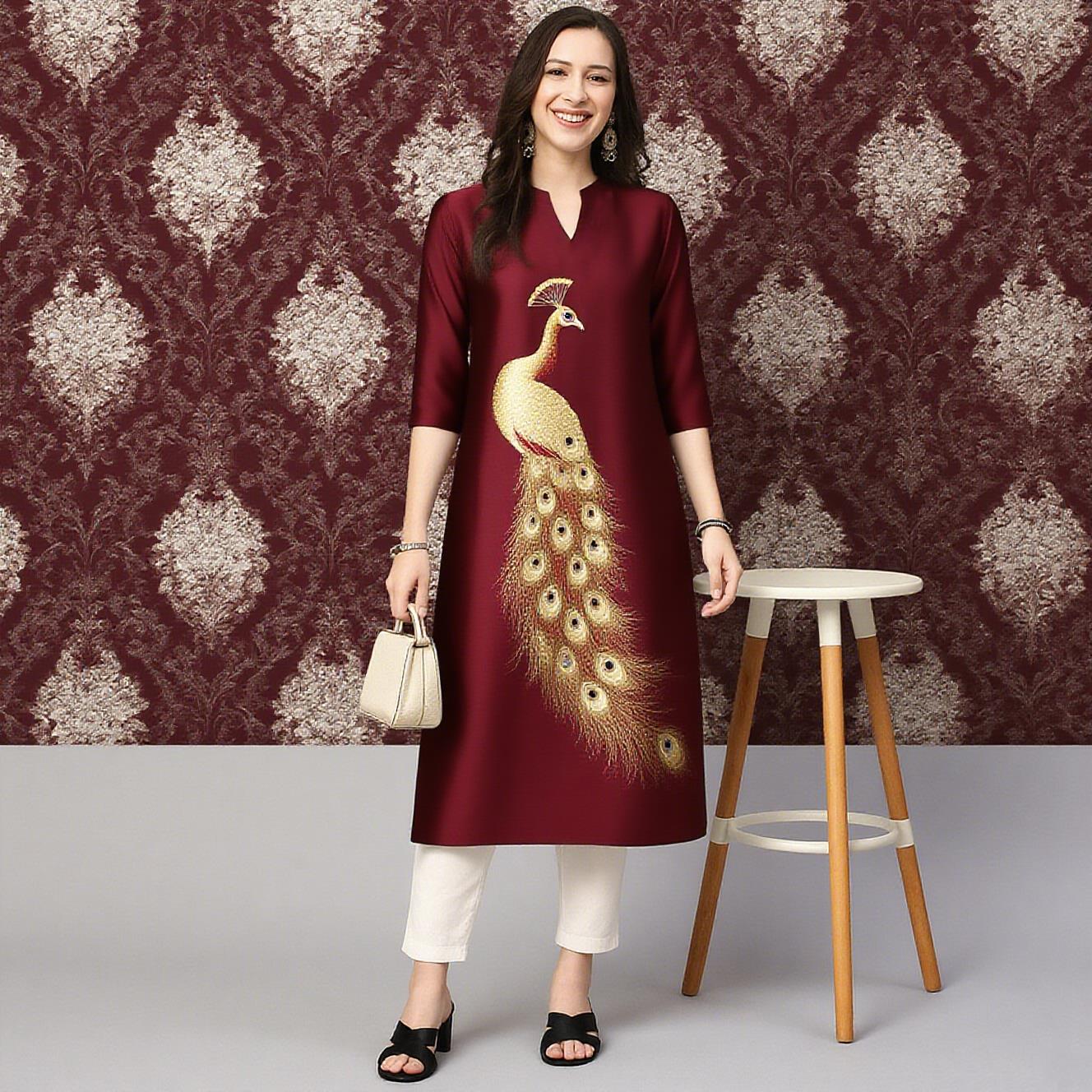 Peacock Women's Kurt Casual Fa - Ethnic Fashion Kurtis recension och pris