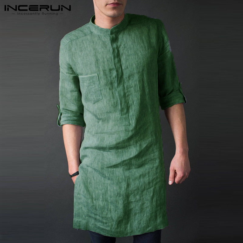 INCERUN Men's Long Sleeve Midi - Kurta Men Cotton recension och pris