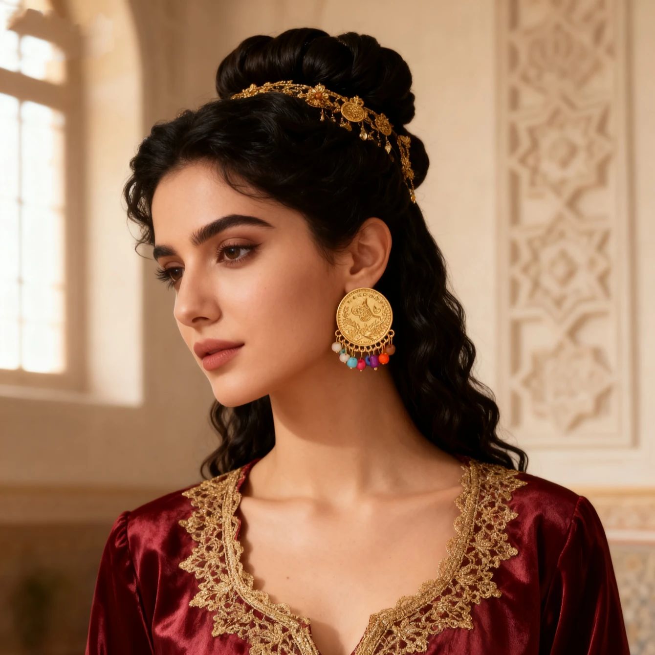 Turkish coin earring gold plat - Ethnic Fashion Co In recension och pris