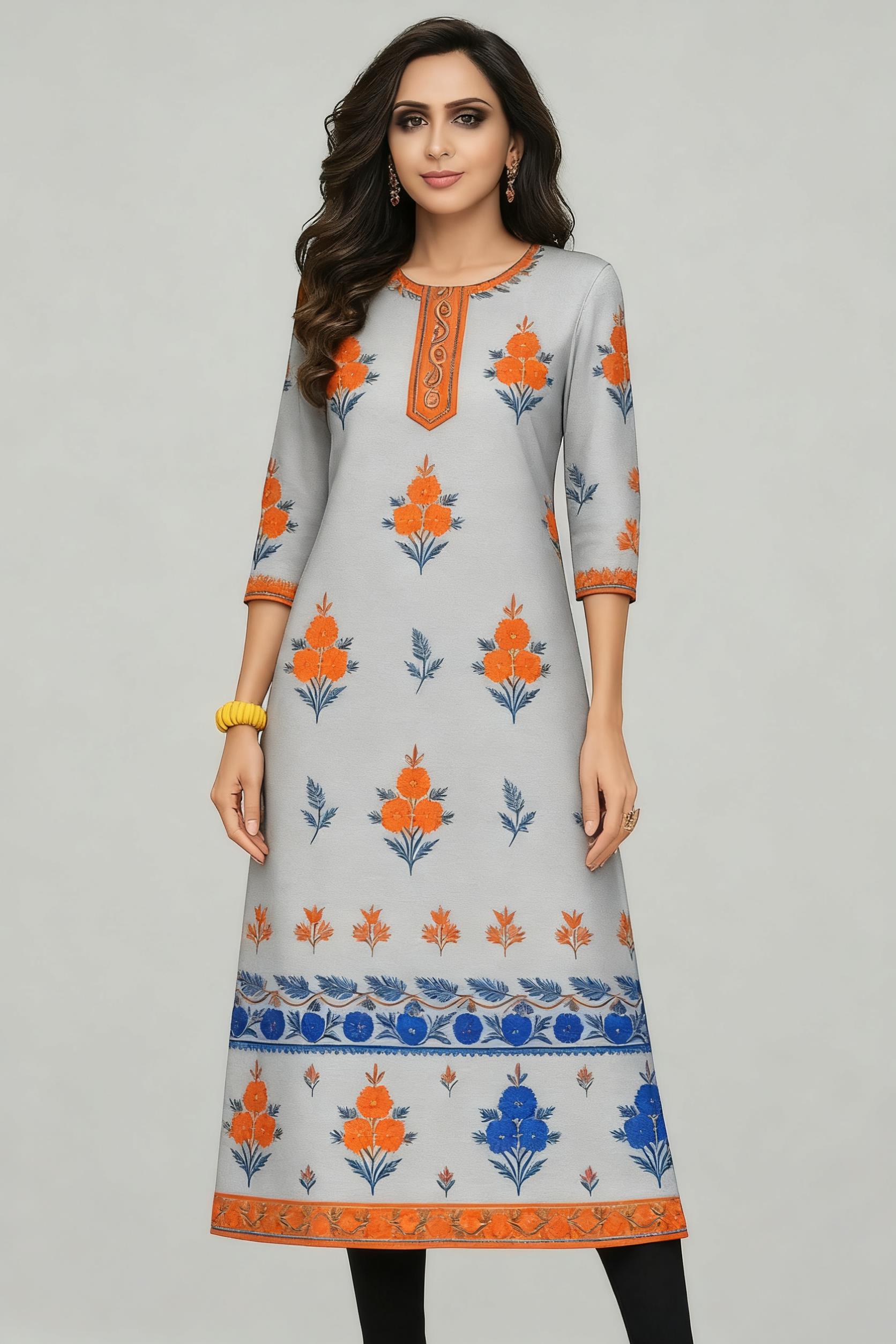Muslim Kurt Flowers Women's Fa - Ethnic Fashion Kurtis recension och pris