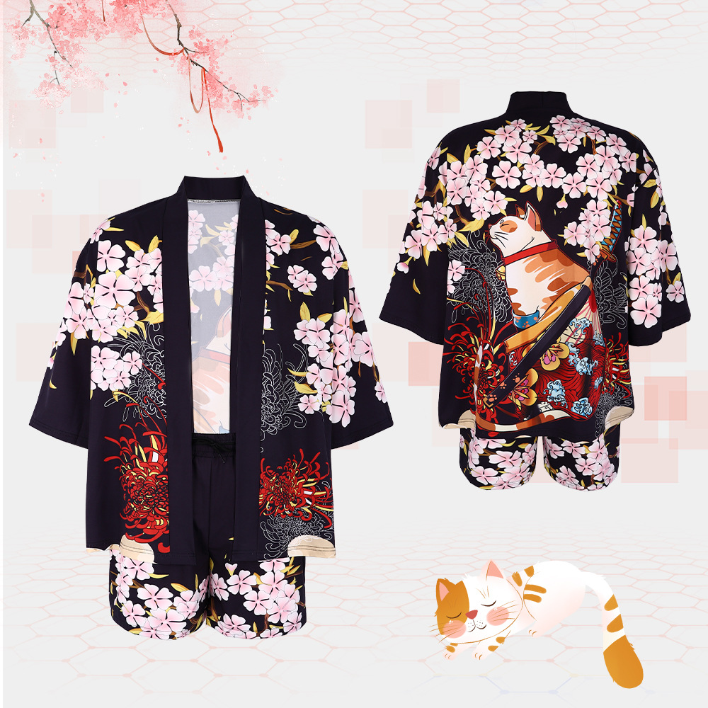 Japanese Cat Kimono Haori Card - Haori Japanese Jacket recension och pris