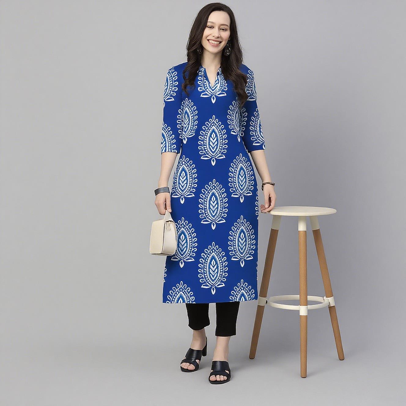 Muslim Kurt Flowers Women's Fa - Ethnic Fashion Kurtis recension och pris