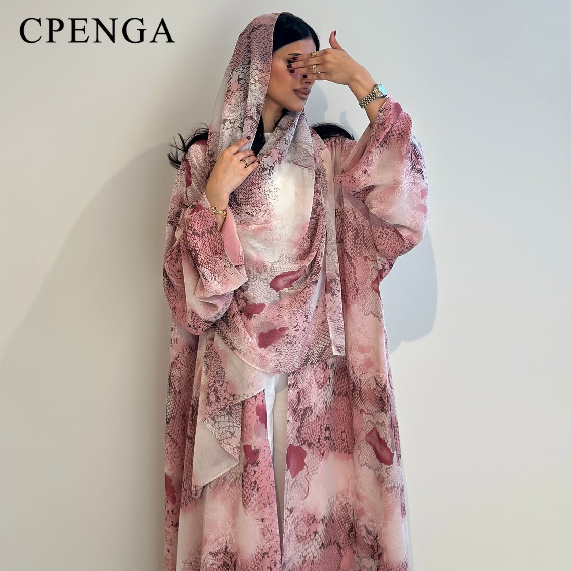 2026 Luxury Dubai Pink Print C - Abaya Modest Wear recension och pris