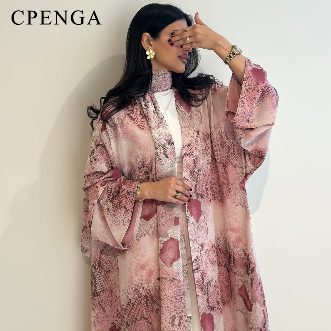 2026 Luxury Dubai Pink Print C - Abaya Modest Wear recension och pris