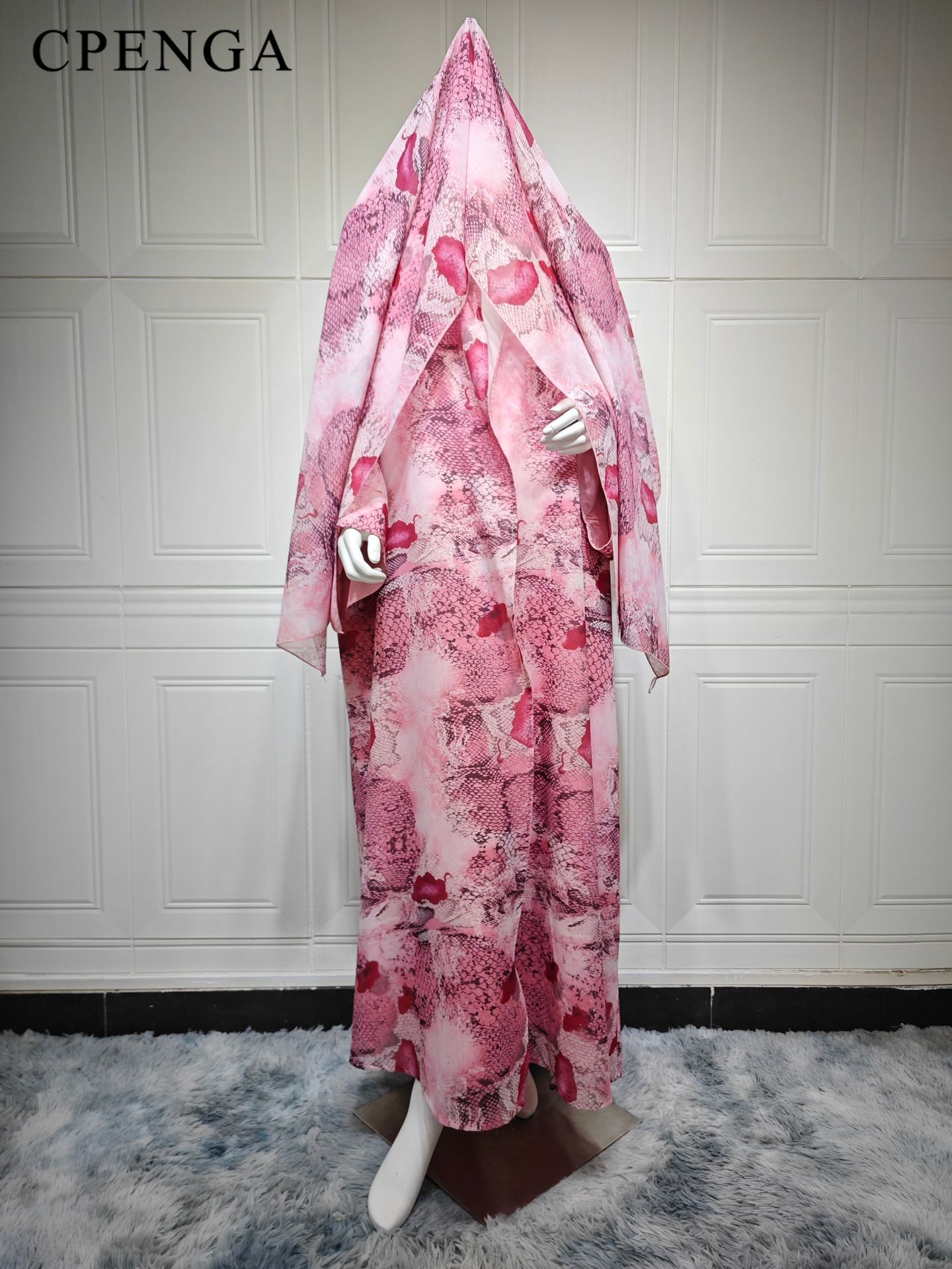2026 Luxury Dubai Pink Print C - Abaya Modest Wear recension och pris