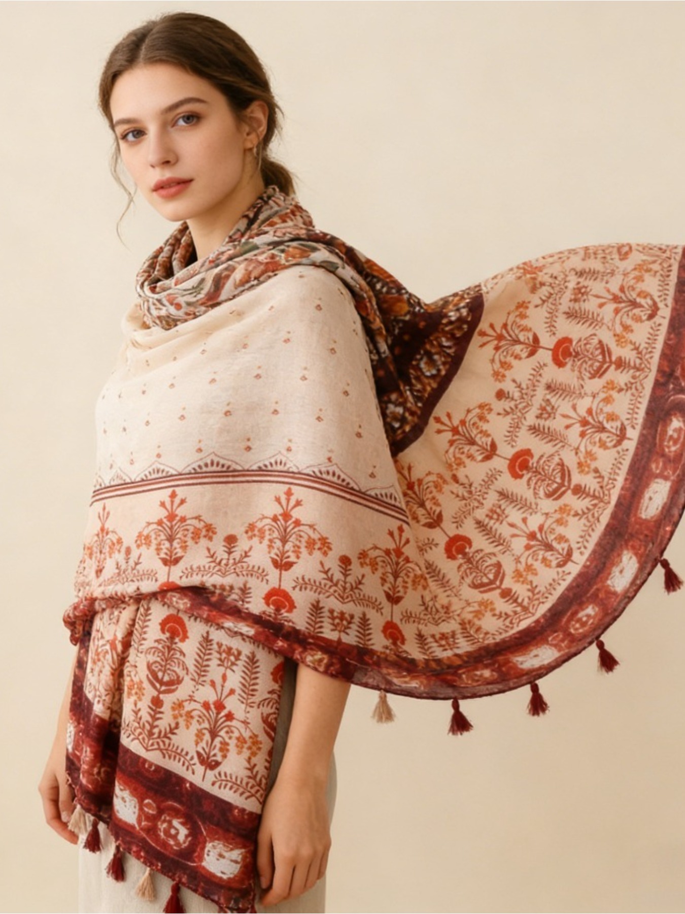 1Pc French retro printing atmo - Go Ethnic Fashion recension och pris
