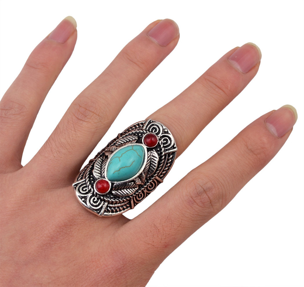 Boho Ethnic Tibet Turquoise Ri - Ethnic Fashion Pakistan recension och pris