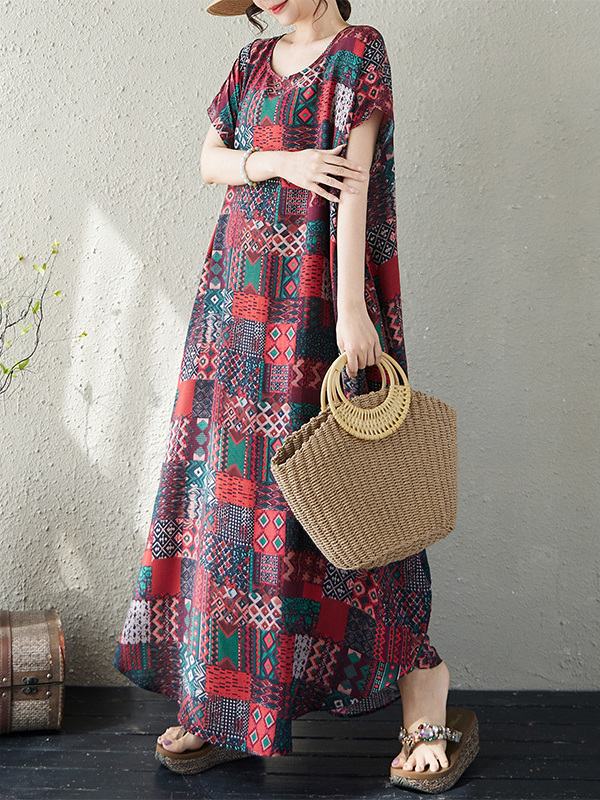 Loose Fit round Neck Cotton Li - Ethnic Fashion Walk recension och pris
