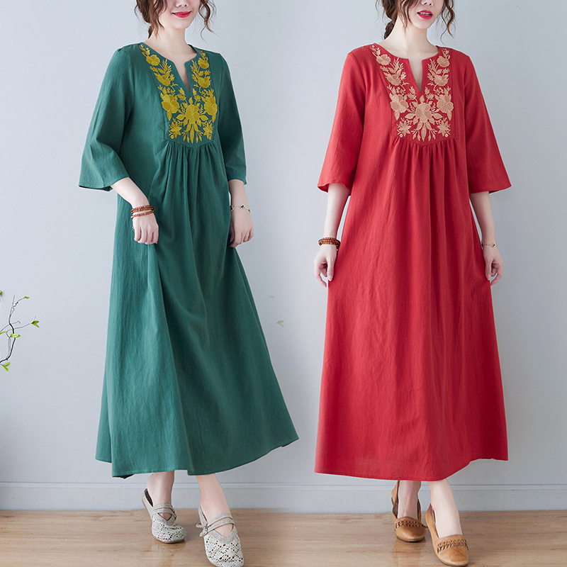 New Ethnic Style Loose Deep V- - New Ethnic Fashion recension och pris