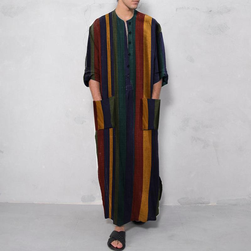 Men's Long Striped Printed Shi - Ethnic Wear Fashion Designer recension och pris