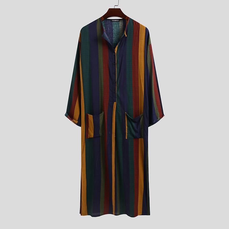 Men's Long Striped Printed Shi - Ethnic Wear Fashion Designer recension och pris