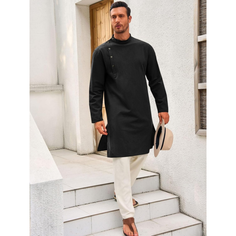 Mens Kaftan Thobe Robe Long Sl - Kurta Men Cotton recension och pris
