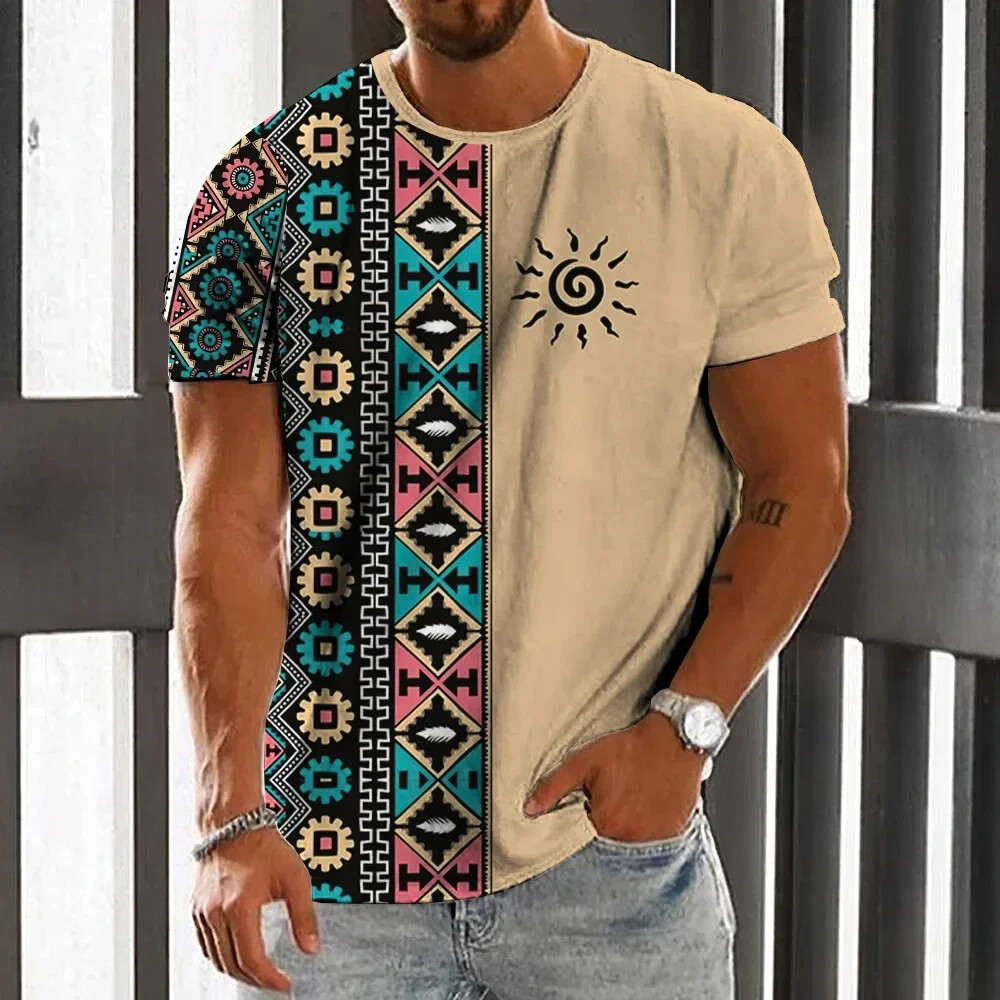 Vintage Ethnic Style Men's T-S - Men'S Ethnic Fashion Trends recension och pris