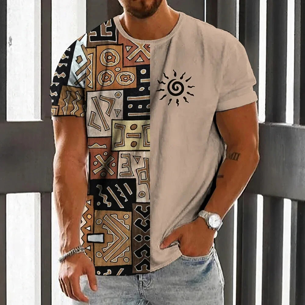 Vintage Ethnic Style Men's T-S - Men'S Ethnic Fashion Trends recension och pris