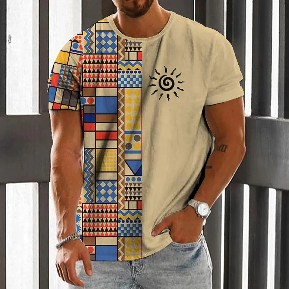 Vintage Ethnic Style Men's T-S - Men'S Ethnic Fashion Trends recension och pris