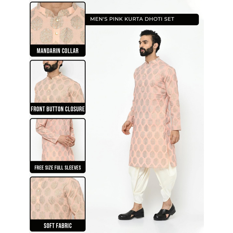 Mens Kurta - Printed Cotton Bl - Kurta Men Cotton recension och pris
