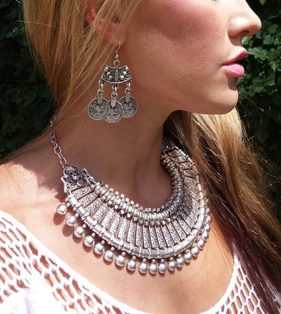 Vintage Silvery Beach Coins Ch - Ethnic Fashion Pakistan recension och pris