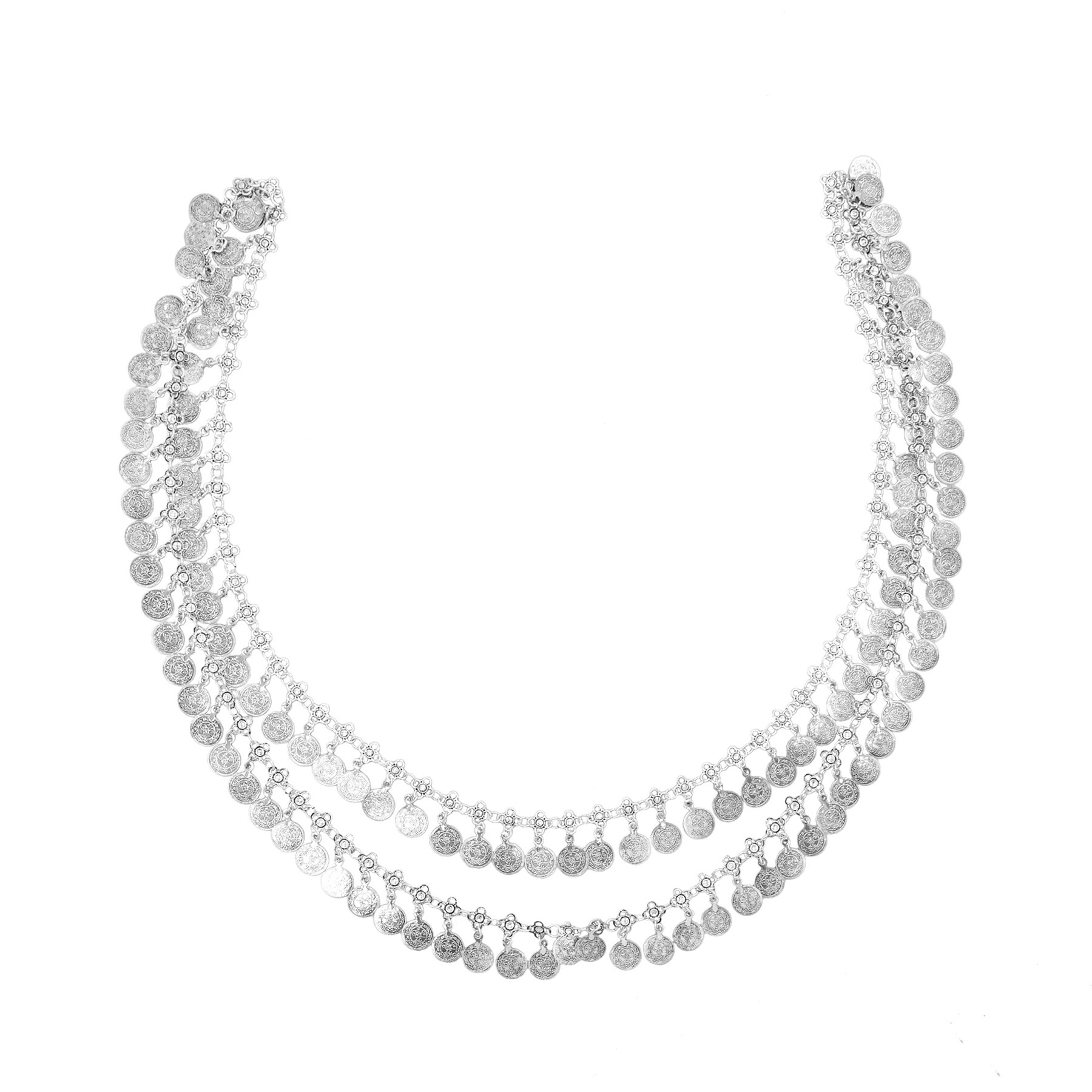 Silvery Alloy Coins Tassel Sho - Ethnic Fashion Pakistan recension och pris