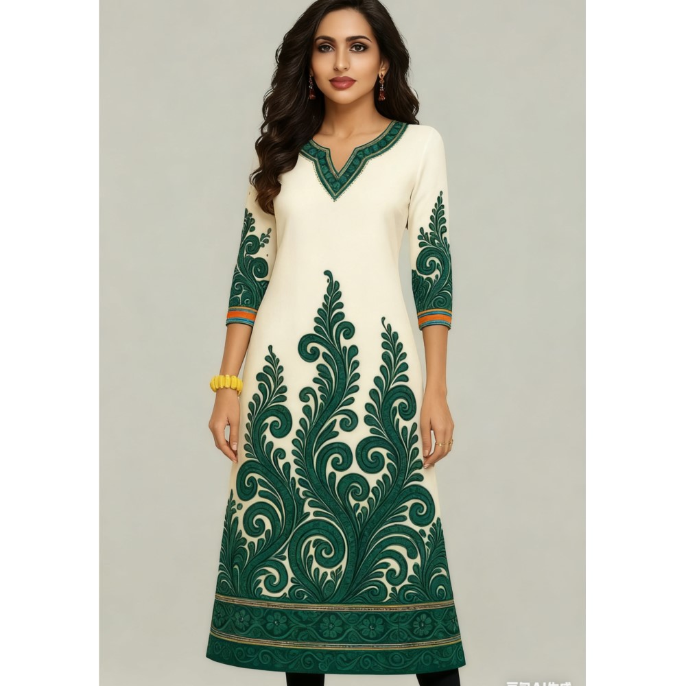 Muslim Kurt Flowers Women's Fa - Ethnic Fashion Kurtis recension och pris